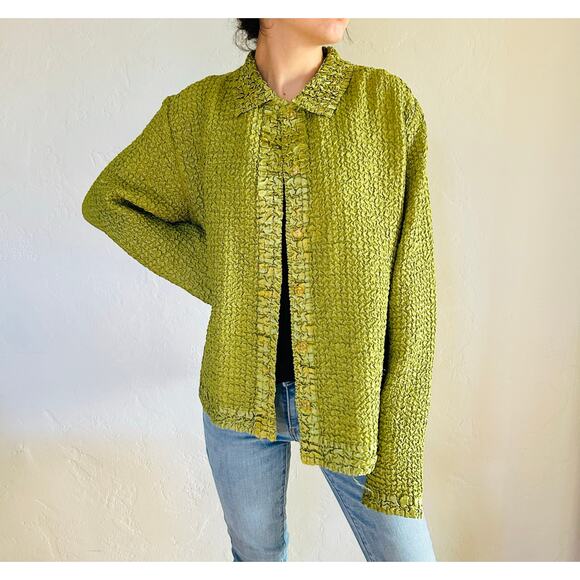 Vintage Donna Torran Green Button up - Picture 1 of 4